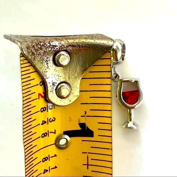 Wine Glass Pendant Charm Silver - Picture 4 of 4